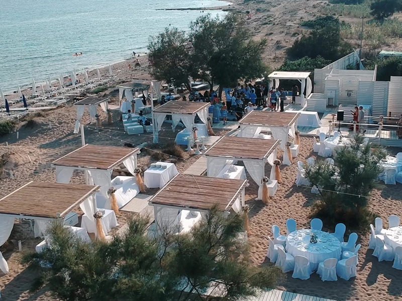 allestimento matrimonio sulla spiaggia di posto 9 beach club campomarino taranto